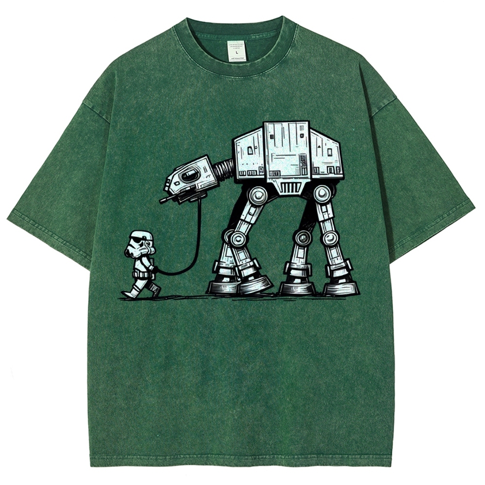 Empire Robot Dog-Star Battles Vintage Distressed T-shirt-"Star Wars"