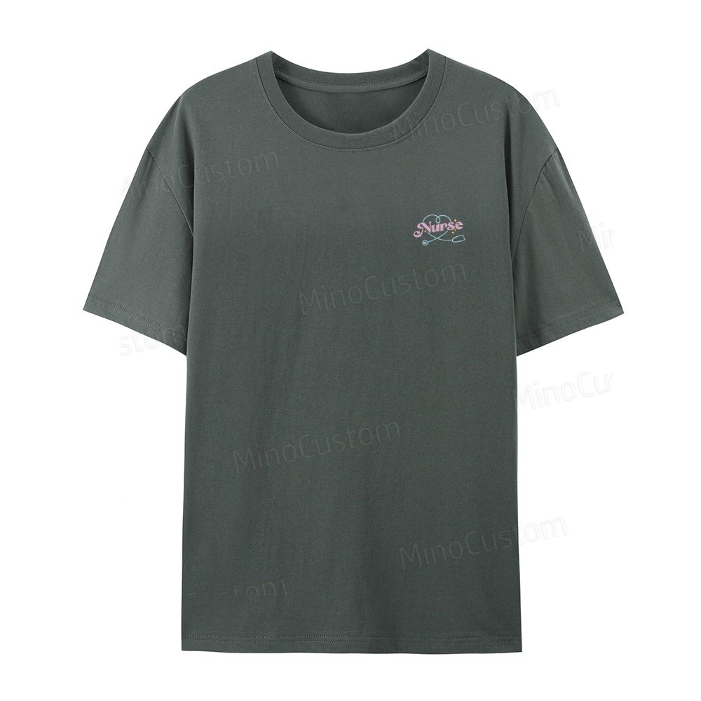 Embroidered Nurse Organic Cotton T-Shirt Unisex Minimal Design