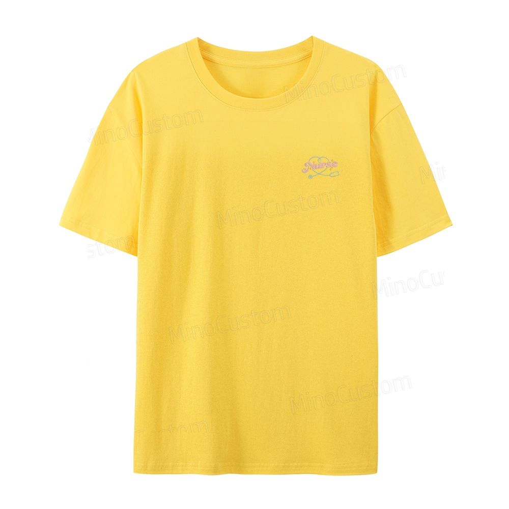 Embroidered Nurse Organic Cotton T-Shirt Unisex Minimal Design