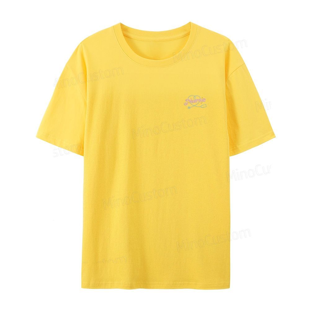 Embroidered Nurse Organic Cotton T-Shirt Unisex Minimal Design