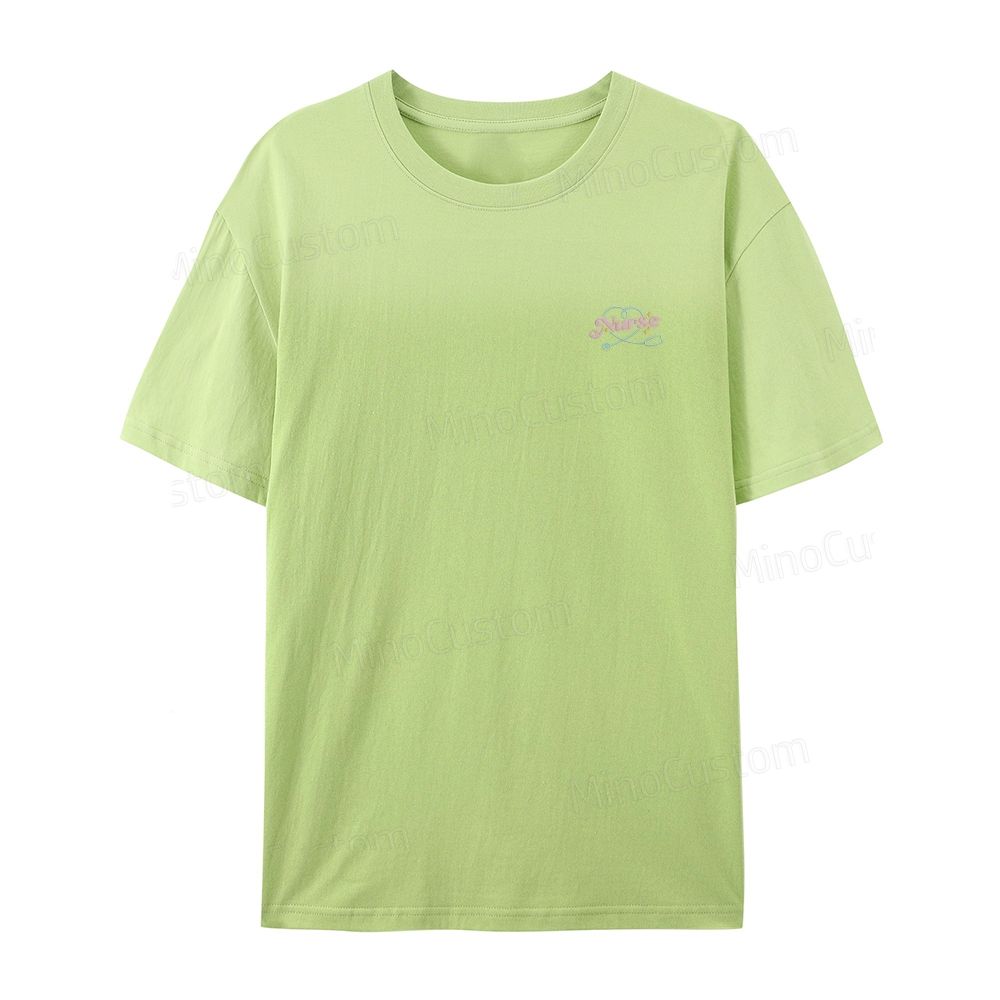 Embroidered Nurse Organic Cotton T-Shirt Unisex Minimal Design