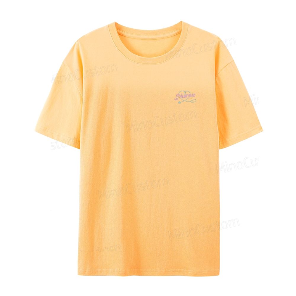 Embroidered Nurse Organic Cotton T-Shirt Unisex Minimal Design