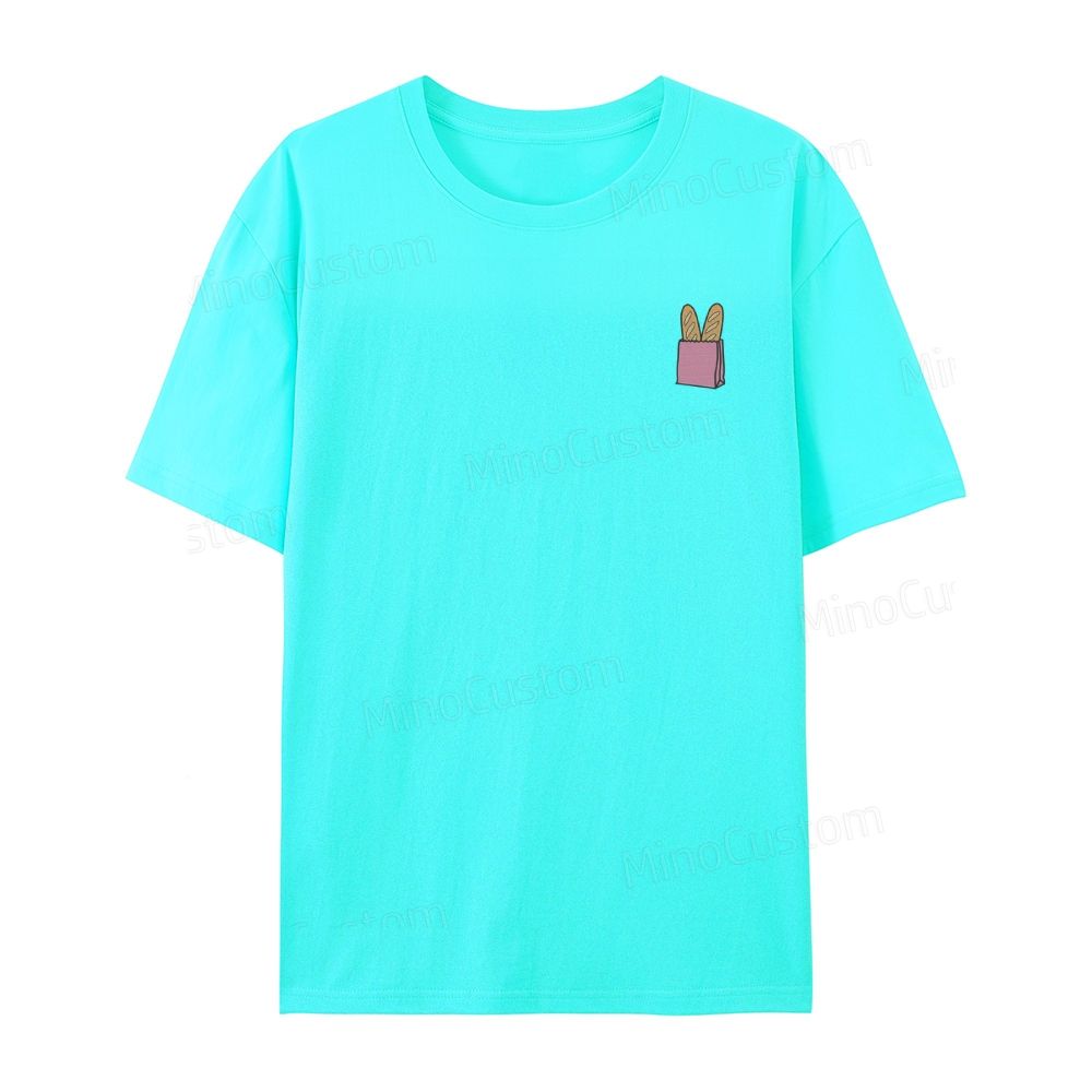 Embroidered Two Breads Organic Cotton T-Shirt Unisex Simple Design
