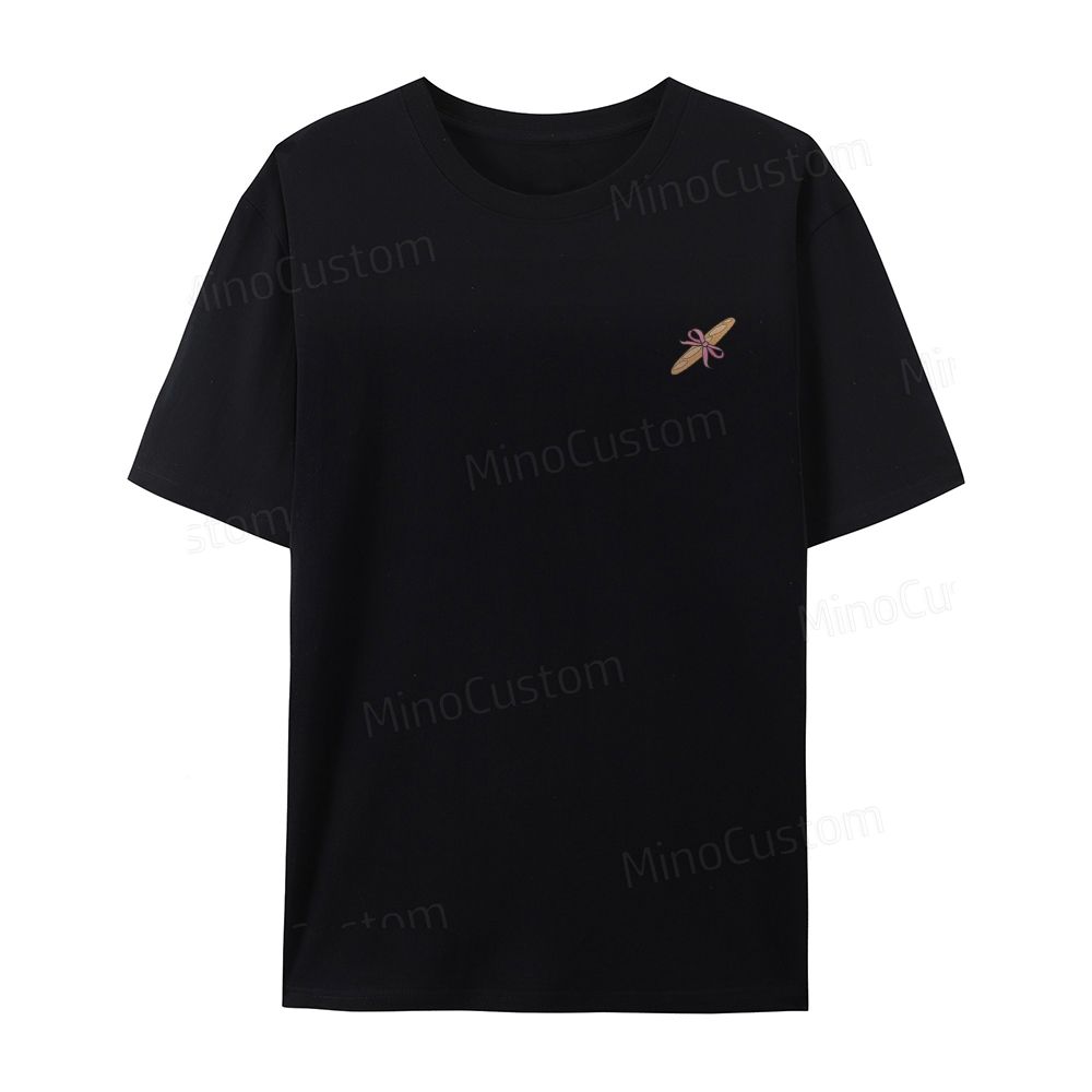 Embroidered bread organic cotton t-shirt unisex simple design