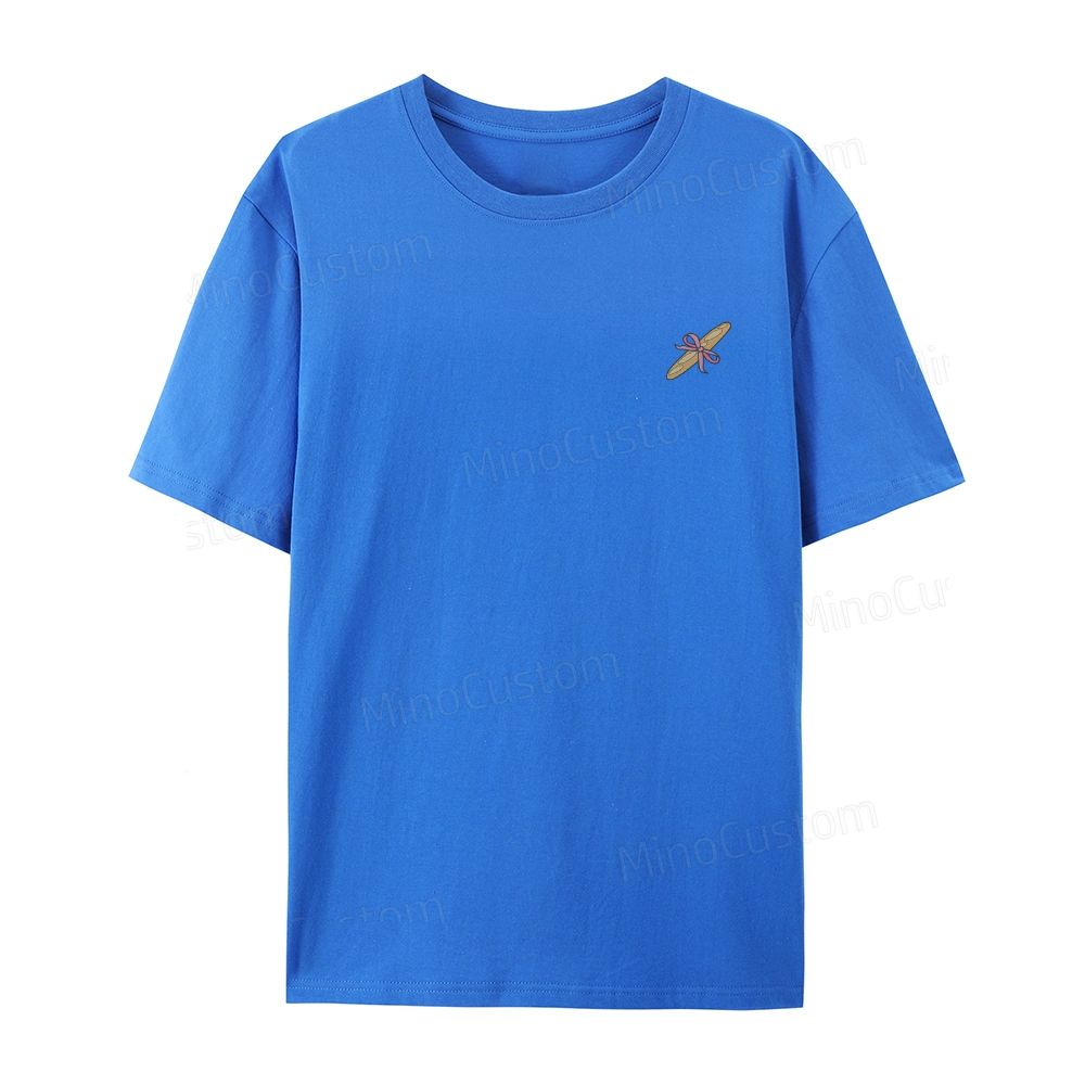 Embroidered bread organic cotton t-shirt unisex simple design
