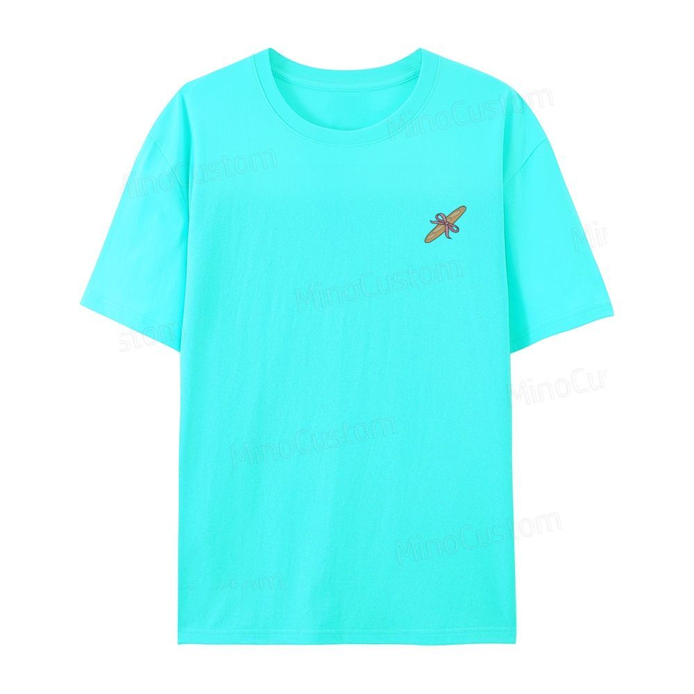 Embroidered bread organic cotton t-shirt unisex simple design
