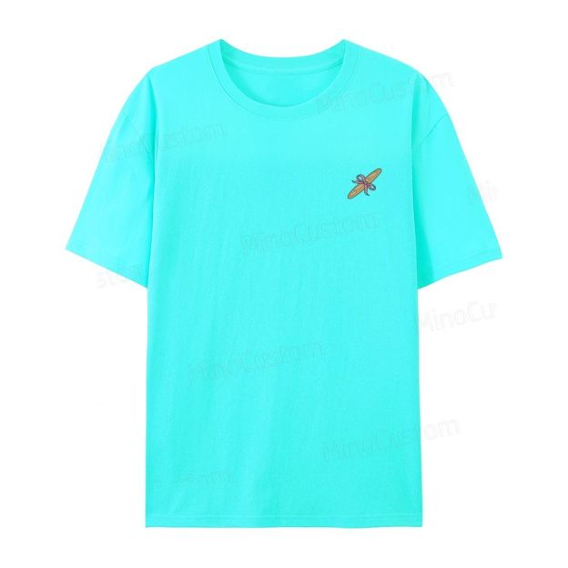 Embroidered bread organic cotton t-shirt unisex simple design