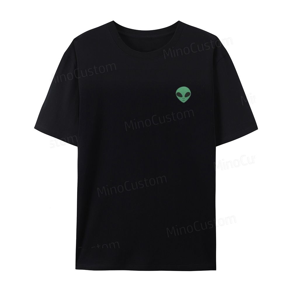 Embroidered Alien Organic Cotton T-Shirt Unisex Simple Design