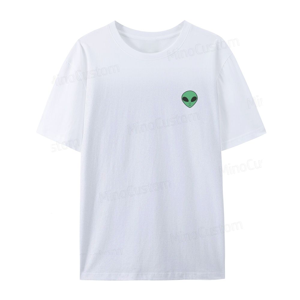 Embroidered Alien Organic Cotton T-Shirt Unisex Simple Design