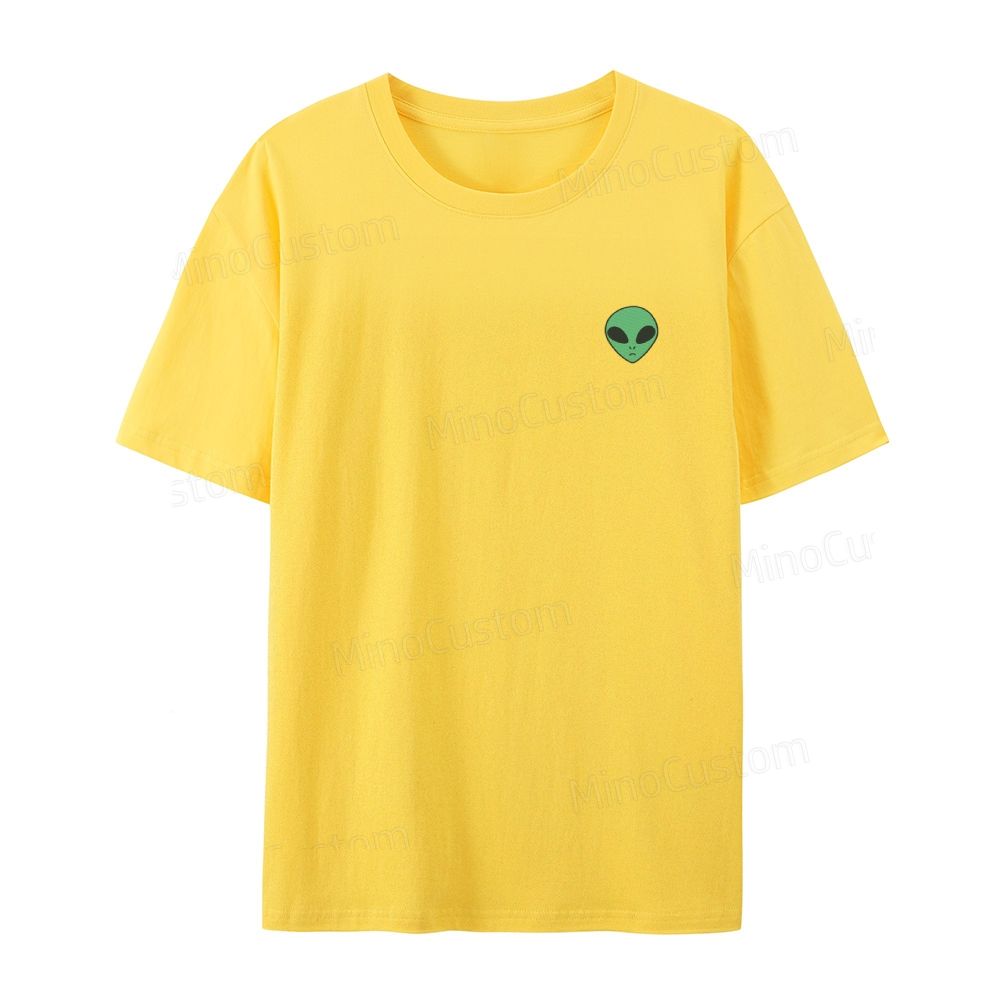 Embroidered Alien Organic Cotton T-Shirt Unisex Simple Design