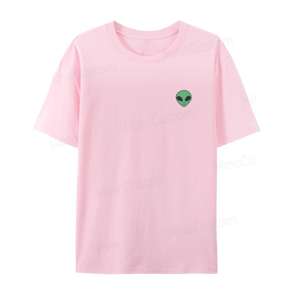 Embroidered Alien Organic Cotton T-Shirt Unisex Simple Design