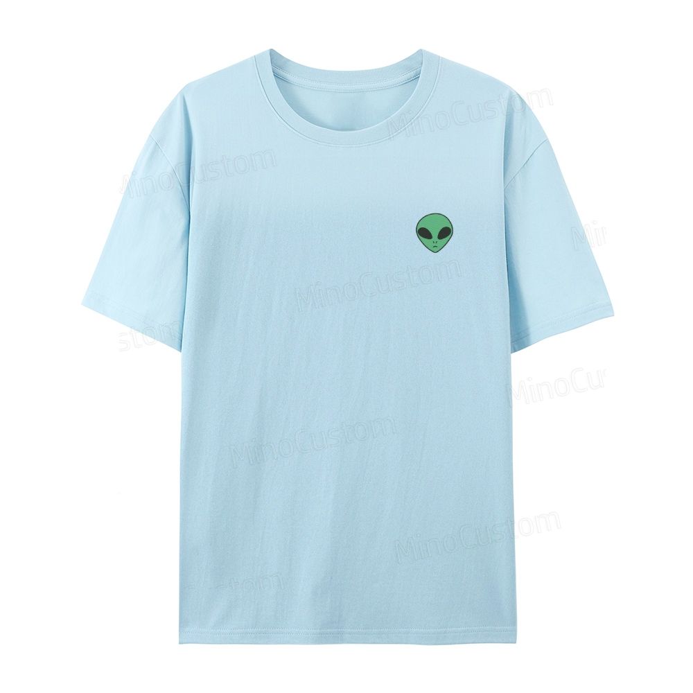 Embroidered Alien Organic Cotton T-Shirt Unisex Simple Design