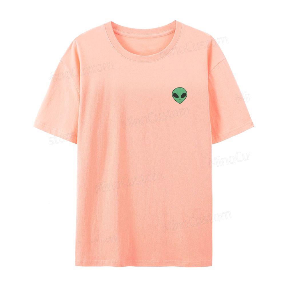 Embroidered Alien Organic Cotton T-Shirt Unisex Simple Design