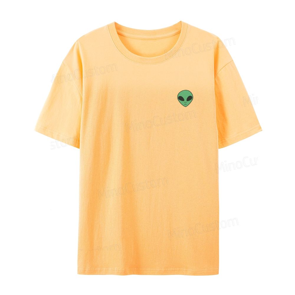 Embroidered Alien Organic Cotton T-Shirt Unisex Simple Design