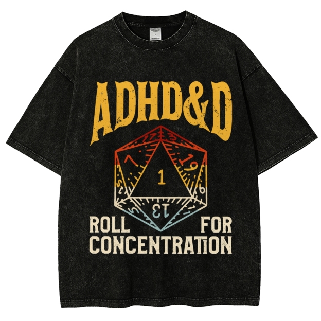 ADHD&D Dice Vintage Distressed T-shirt