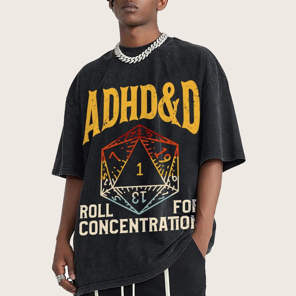 ADHD&D Dice Vintage Distressed T-shirt