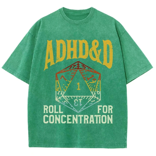 ADHD&D Dice Vintage Distressed T-shirt