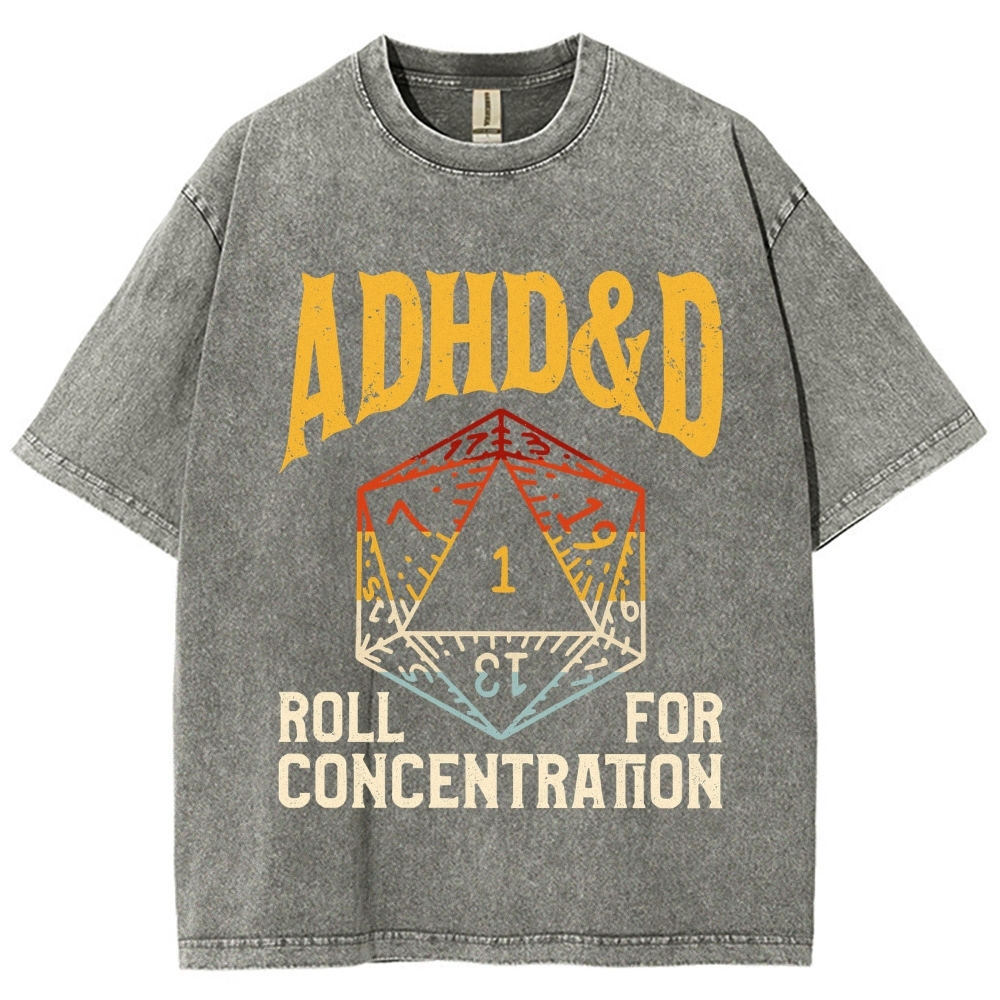 ADHD&D Dice Vintage Distressed T-shirt