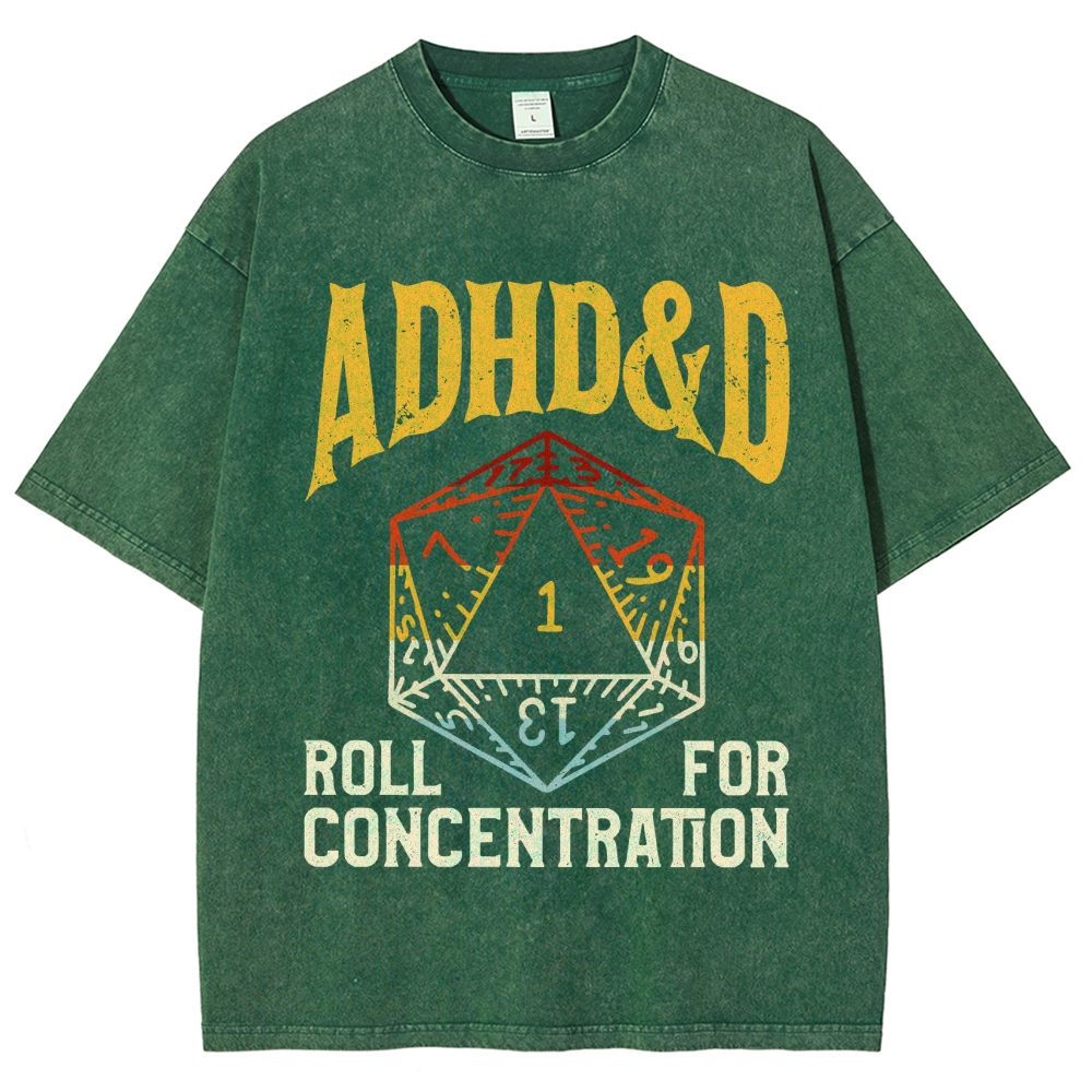ADHD&D Dice Vintage Distressed T-shirt
