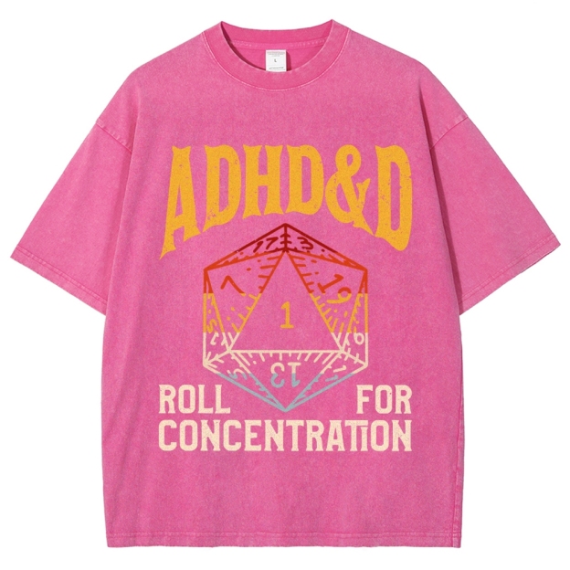 ADHD&D Dice Vintage Distressed T-shirt