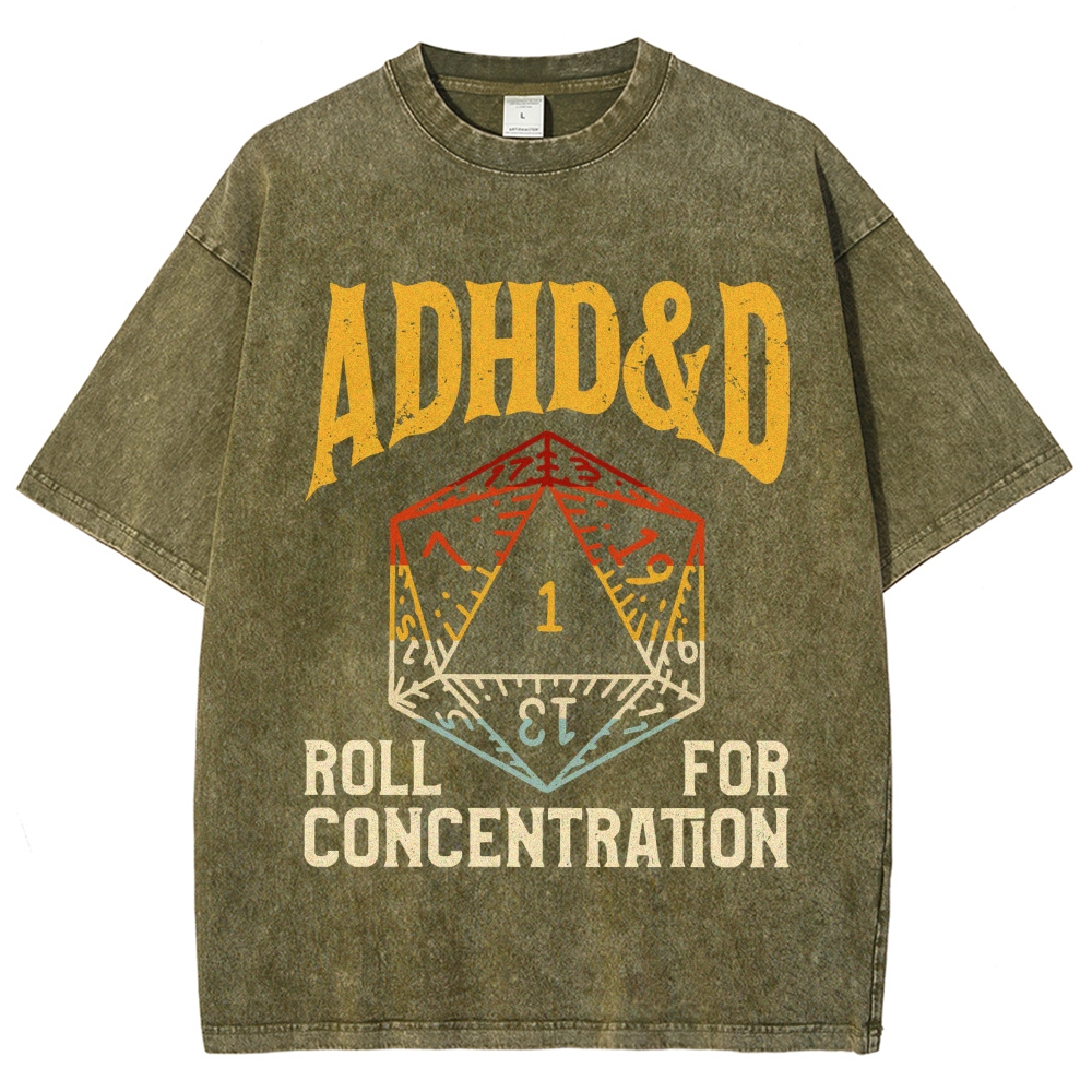 ADHD&D Dice Vintage Distressed T-shirt