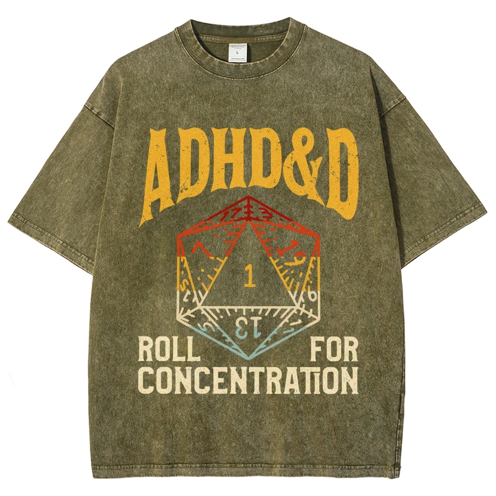ADHD&D Dice Vintage Distressed T-shirt