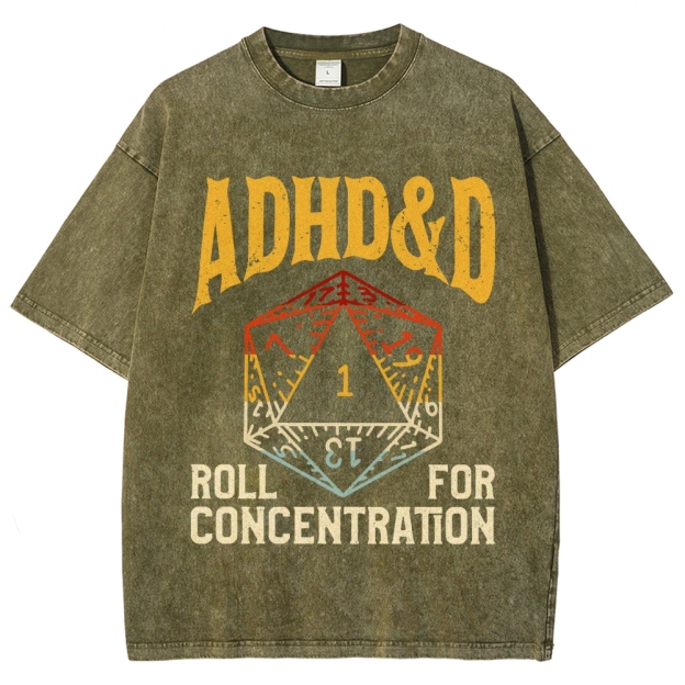 ADHD&D Dice Vintage Distressed T-shirt