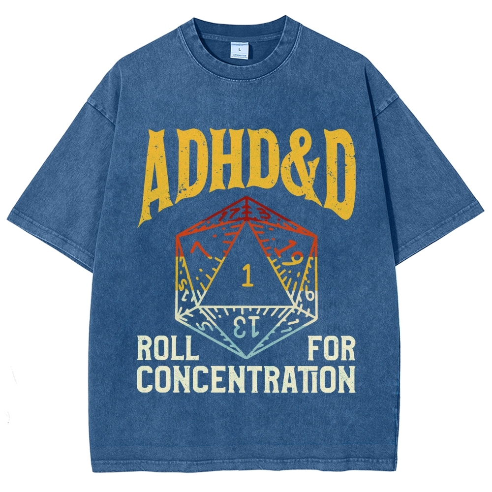 ADHD&D Dice Vintage Distressed T-shirt