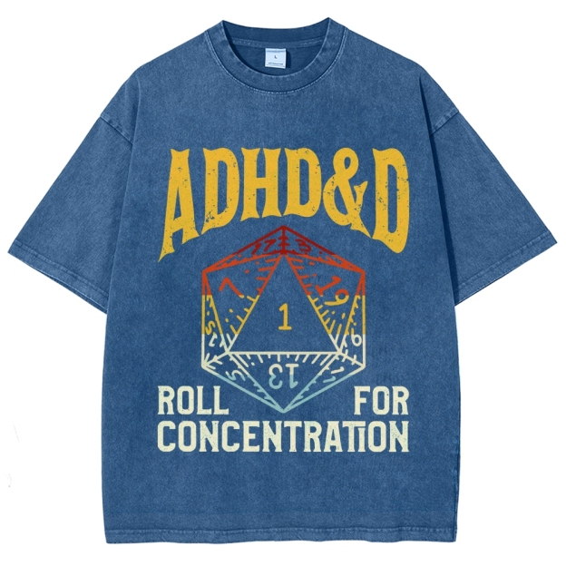 ADHD&D Dice Vintage Distressed T-shirt