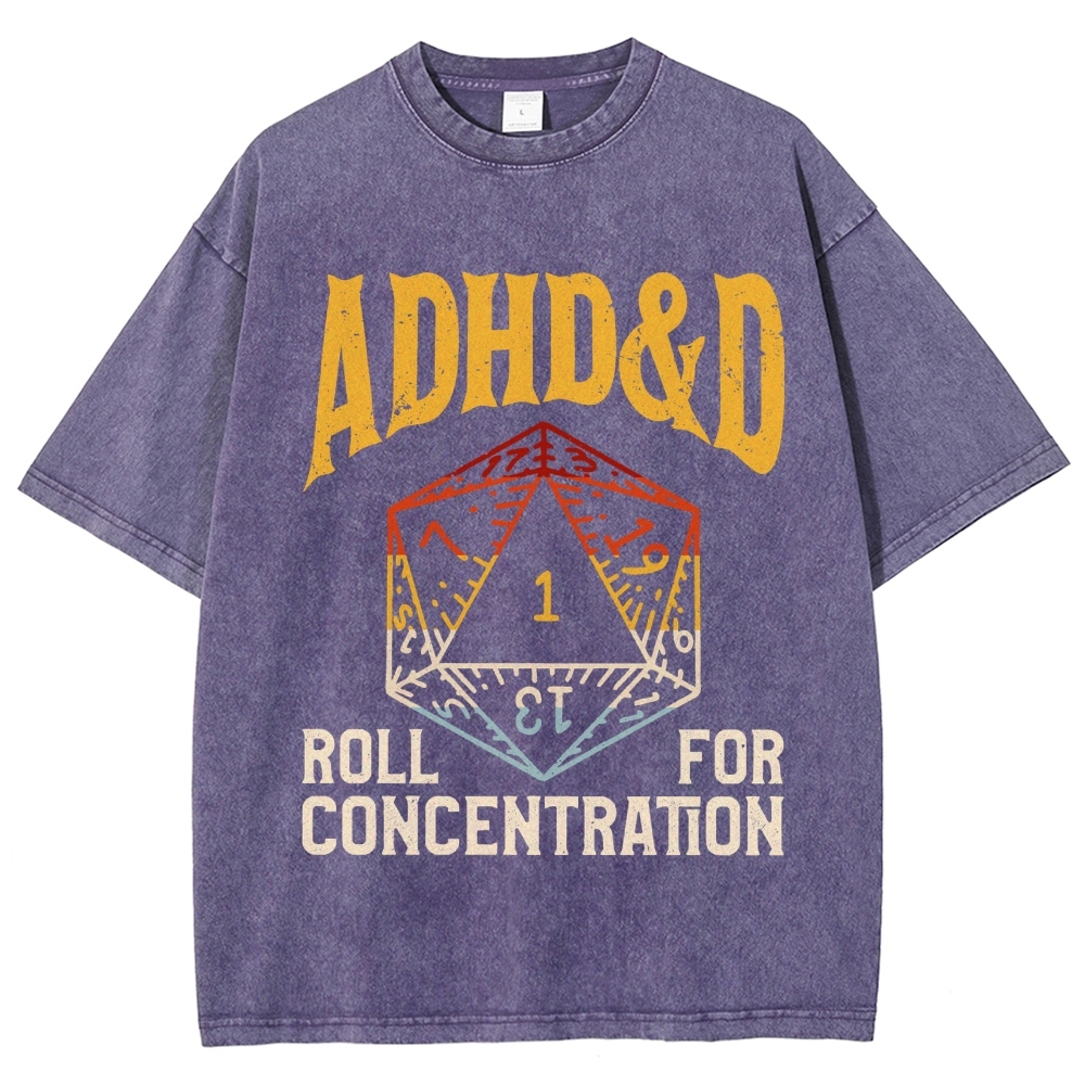 ADHD&D Dice Vintage Distressed T-shirt