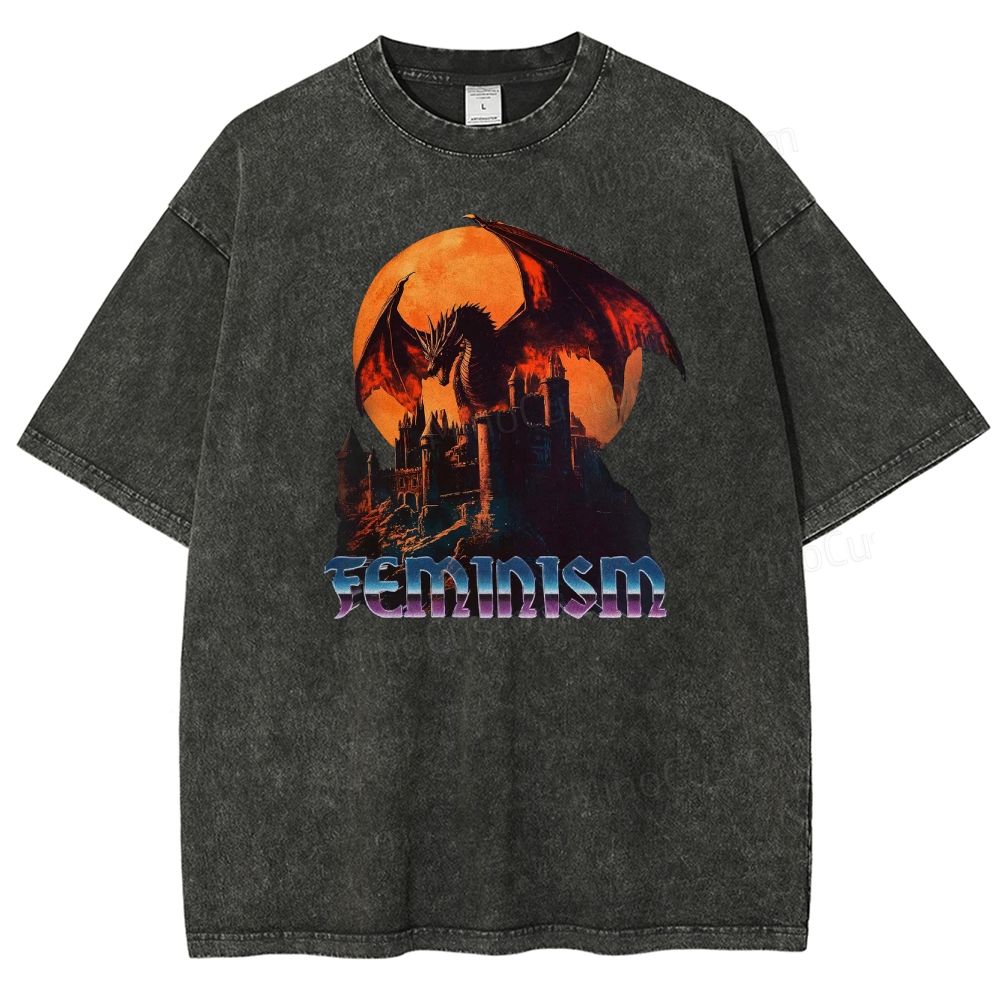 Feminism Dragon Graphic T-Shirt
