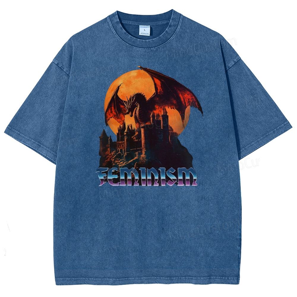 Feminism Dragon Graphic T-Shirt