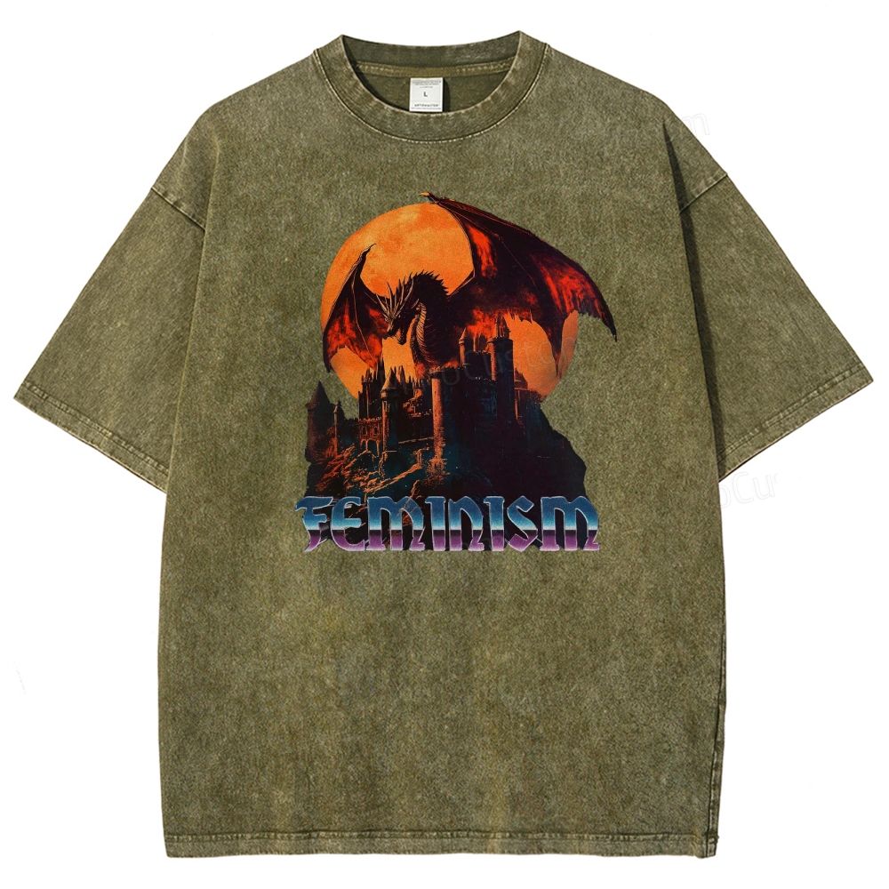 Feminism Dragon Graphic T-Shirt