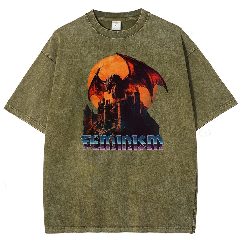 Feminism Dragon Graphic T-Shirt