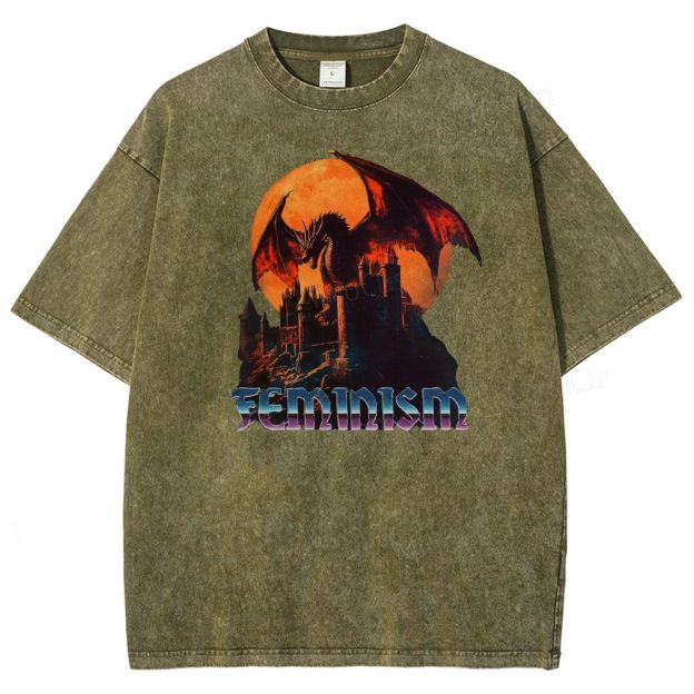 Feminism Dragon Graphic T-Shirt