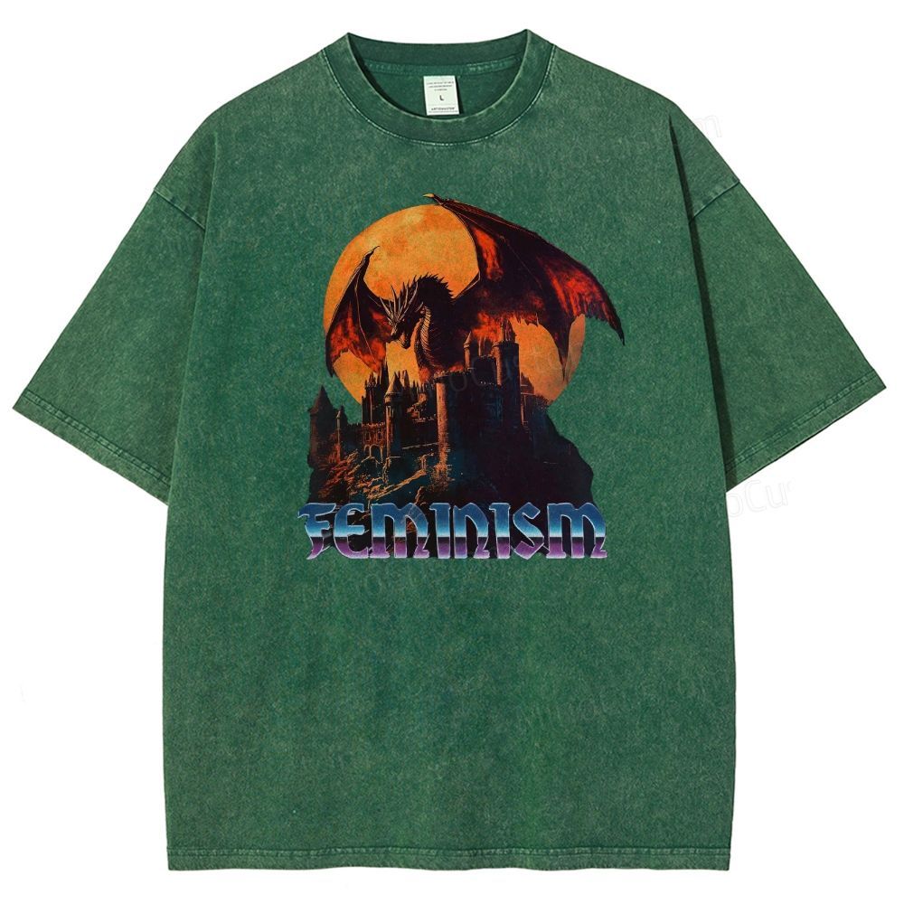Feminism Dragon Graphic T-Shirt