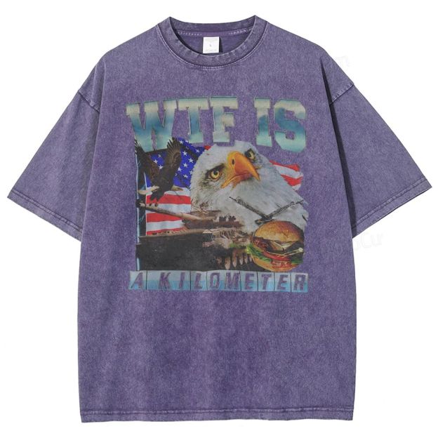 WTF Is A Kilometer Meme  Washed T-Shirt 