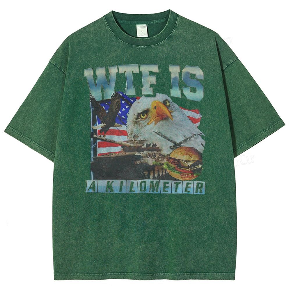 WTF Is A Kilometer Meme Washed T-Shirt