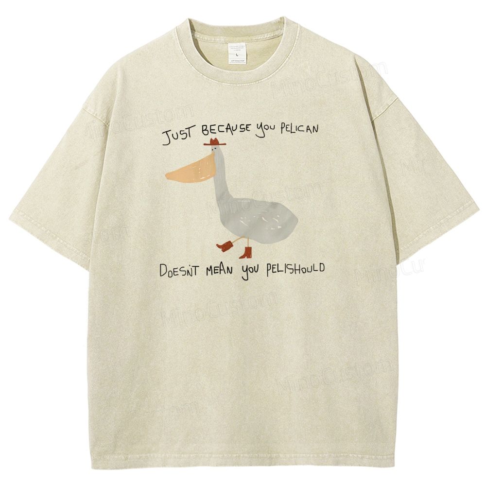 Just-becavse-you-pelican-doesnt-mean-you-pelishould-washed-t-shirt