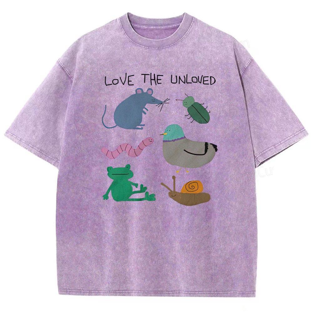 Love the unloved casual Washed Short sleeve T-Shirt