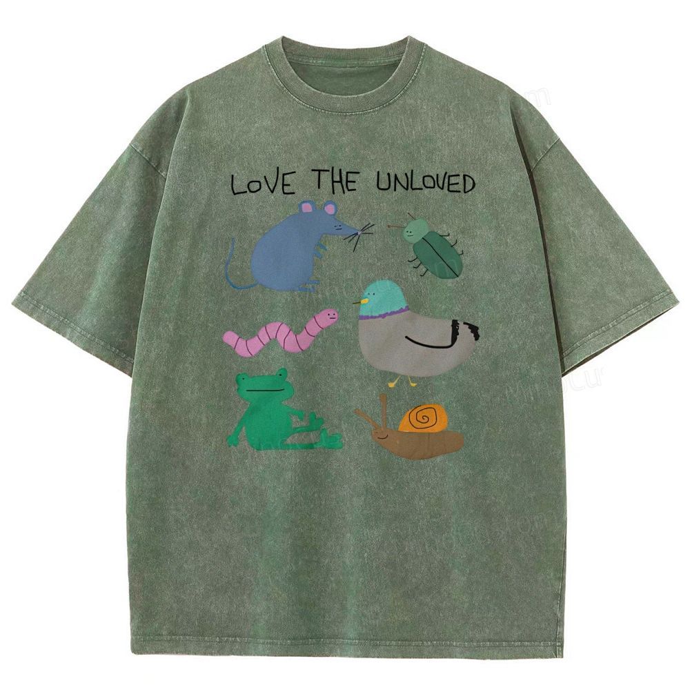  Love the unloved casual Washed Short sleeve T-Shirt