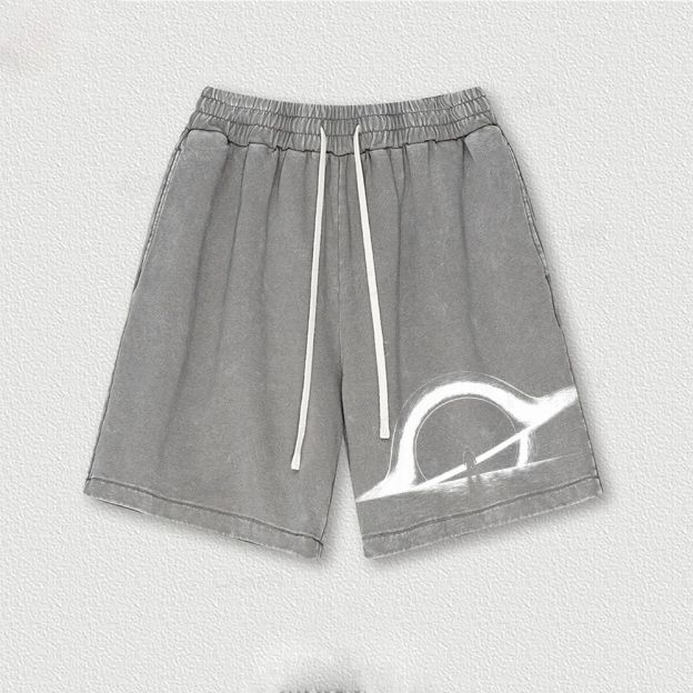 Cosmic Black Hole Washed Vintage Shorts