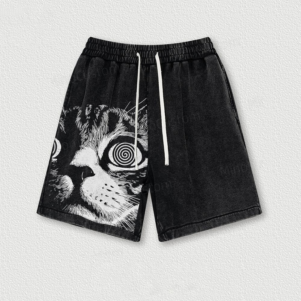 Cat Washed Vintage Shorts 