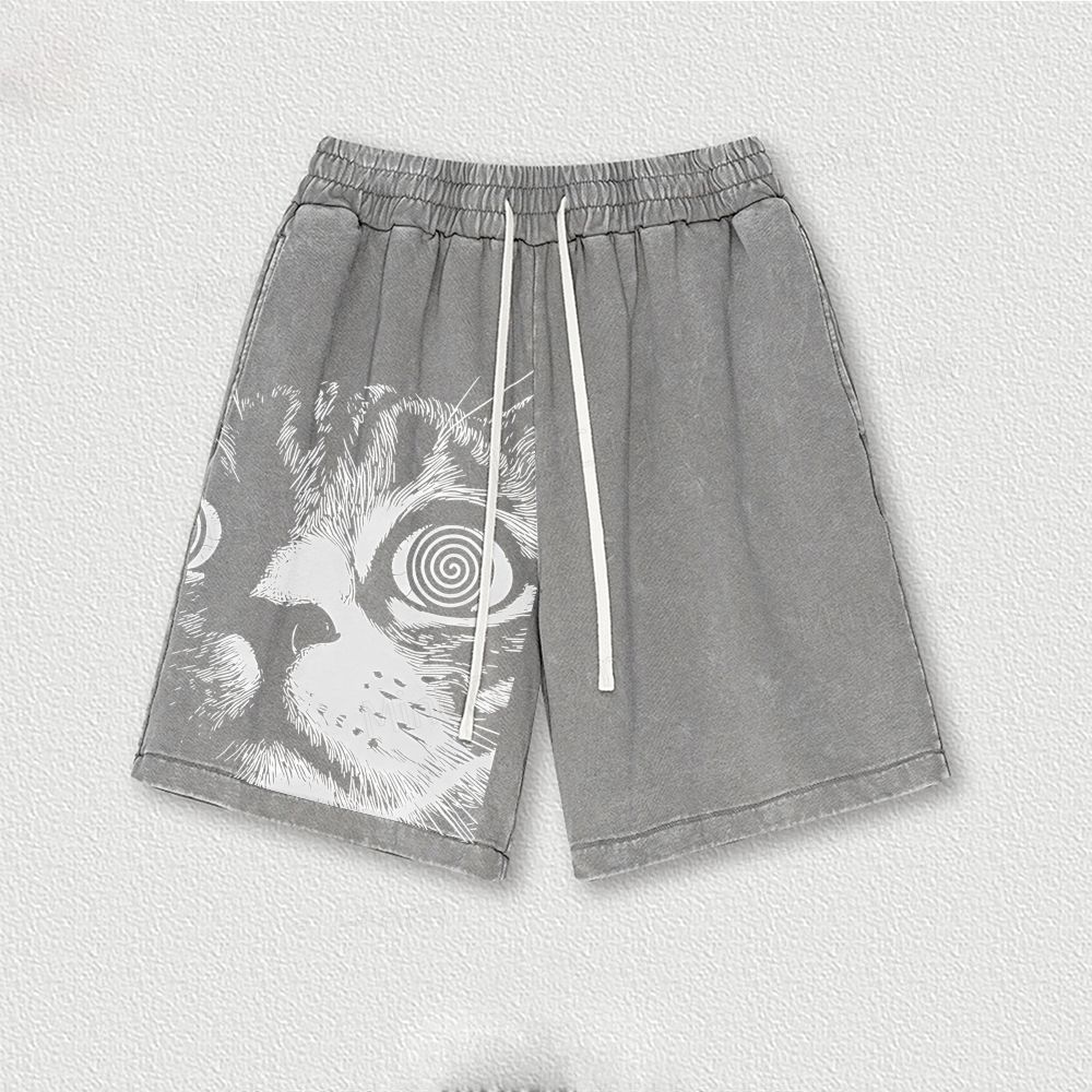 Cat Washed Vintage Shorts