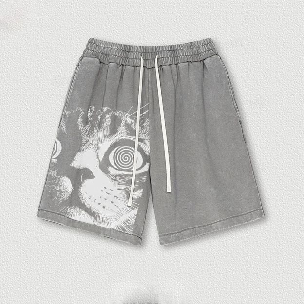 Cat Washed Vintage Shorts 
