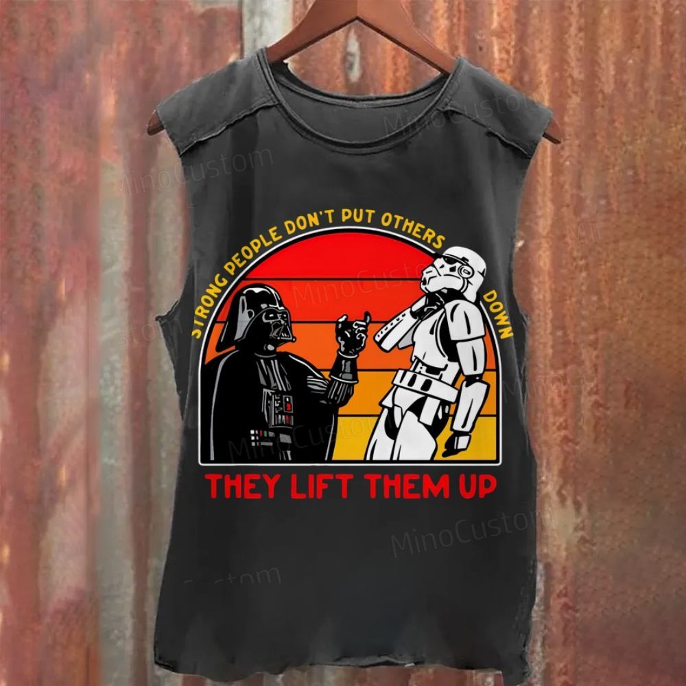 Strong People Geek Washed Tank Top 