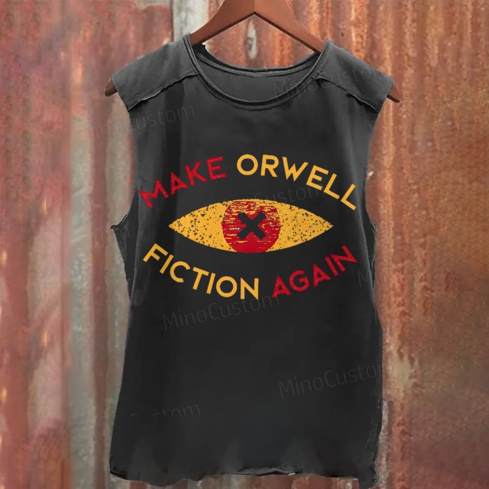 Make Orwell fiction again Vintage Distressed  Washed Tank Top