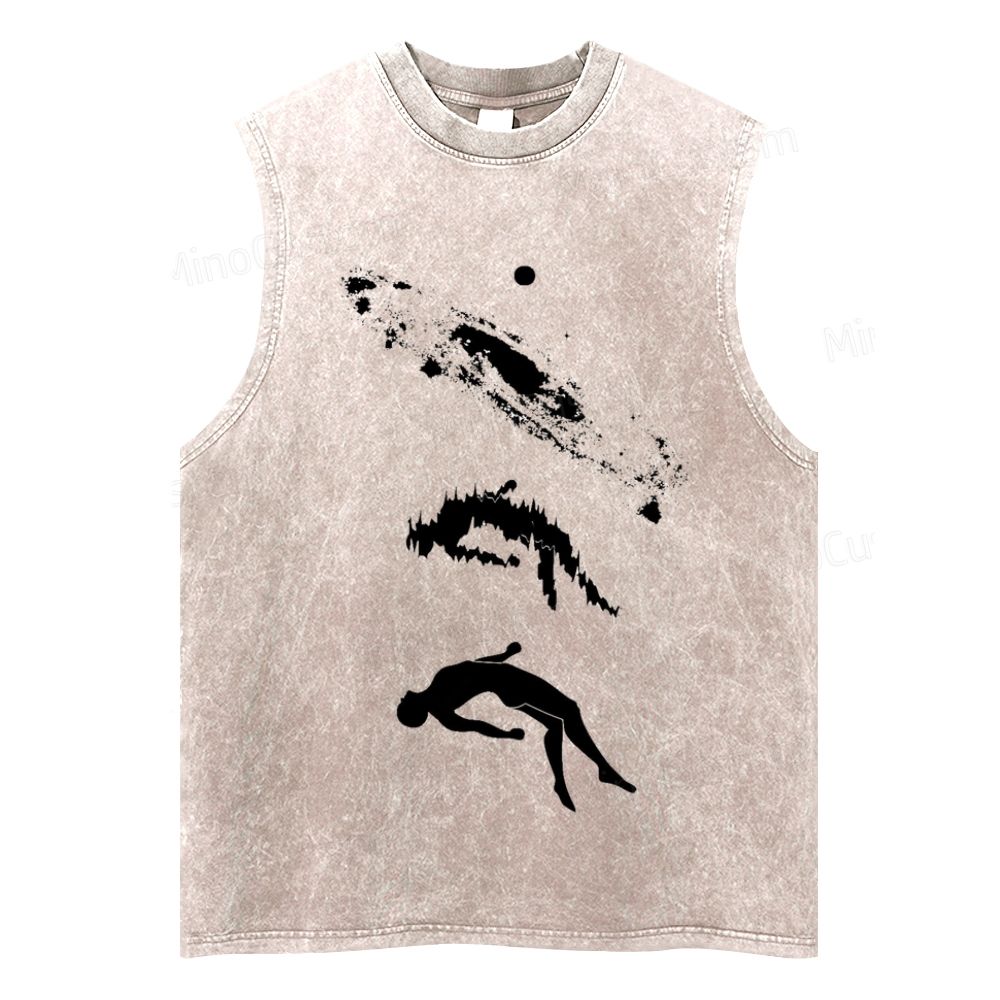 Cosmic & Figure Graphic Washed Tank Top
