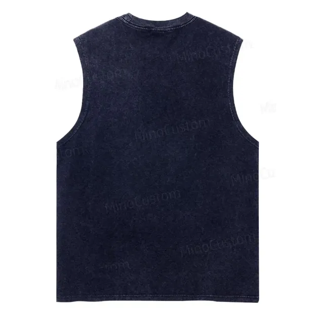Vintage Washed Galaxy & Human Silhouette Tank Top
