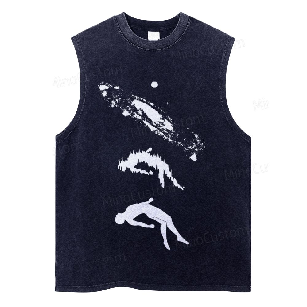 Vintage Washed Space Silhouette Tank Top